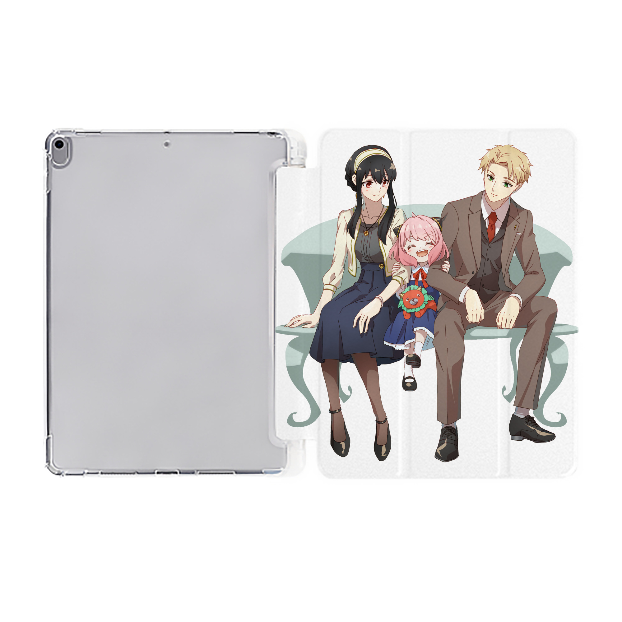 （画像用） SPY×FAMILY间谍家家酒 IPad ケース ペン収納付き 三つ折りスタンド PUレザー×シリコン 対応機種9.5/10.5/10.9インチ